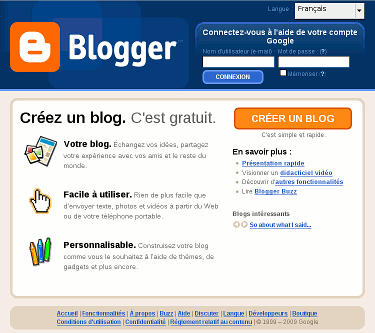 Site internet Blogger.com