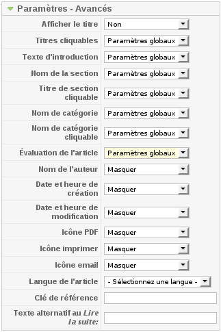 Joomla! Administration: Configuration des articles