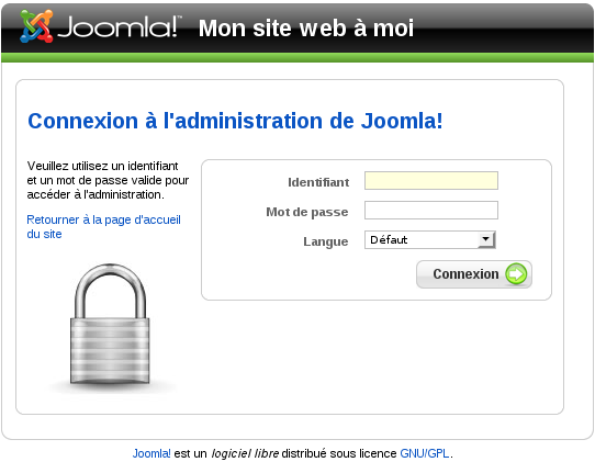 Joomla! Administration: identification