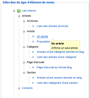 Joomla! Administration: Ajout d'un article dans le menu