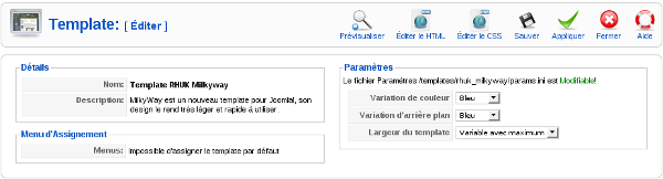 Joomla! Administration: Edition d'un template