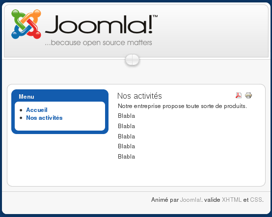 Joomla! Mon site internet: Description de mon entreprise